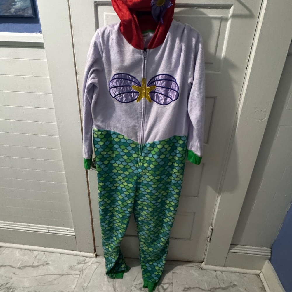 Disney Ariel Mermaid Onesie Pajamas - Purple, Green, Red